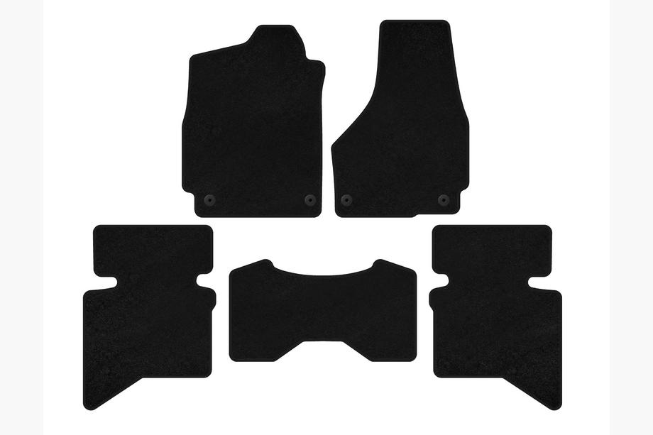 Dodge RAM (DS/DJ/D2) 2009–2024 Alfombrillas de moqueta Premium (2009+, 5 plazas/Cabina doble, Negro) Image