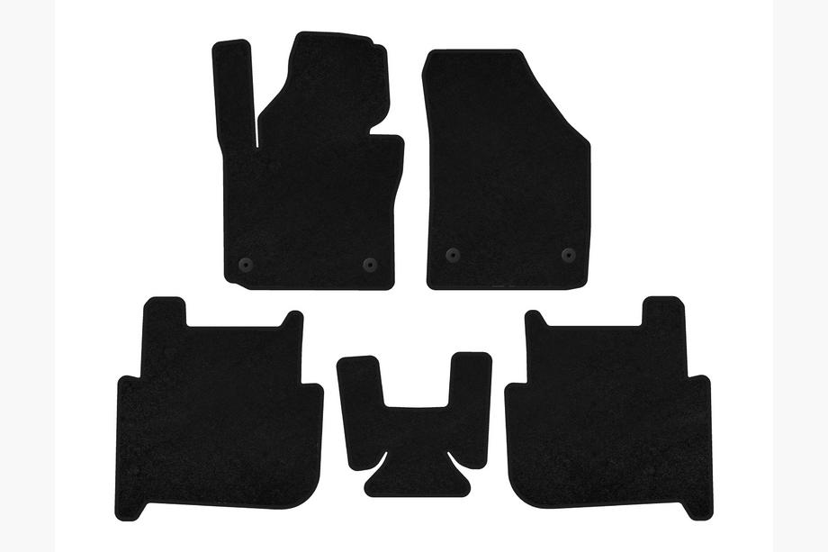 Volkswagen Touran 2003-2010 Alfombrillas de moqueta Classic (2 filas, 2006-2010, 7 plazas, Negro) Image
