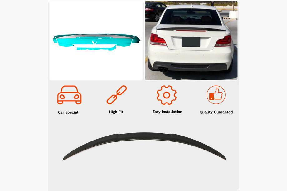 BMW 1 Series E81/E82/E87/E88 2004-2011 Alerón estilo M4 (para E82, carbono) Foto 3
