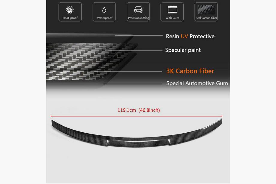 BMW 4 Series F32/F33/F36 2012-2020 Alerón M4-Style V4 (para F82, Carbono) Foto 6