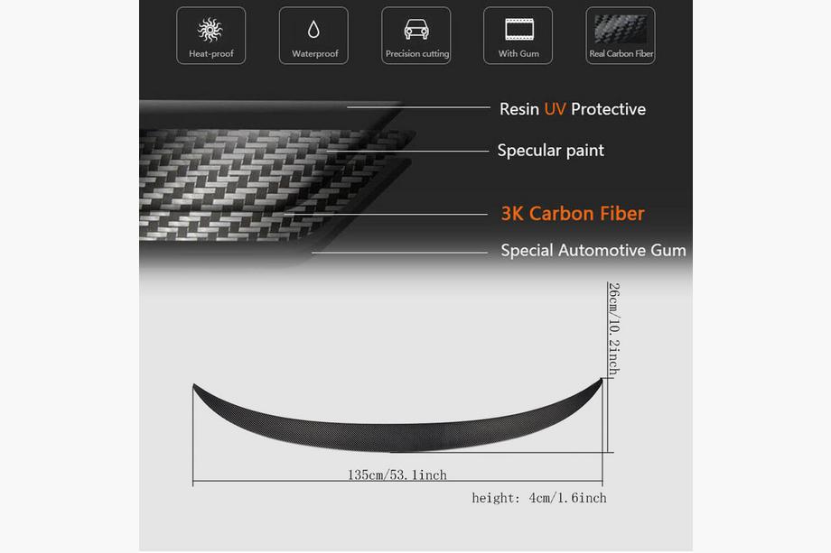 BMW X6 F16 2014-2019 Alerón de maletero Carbono V1 Foto 5