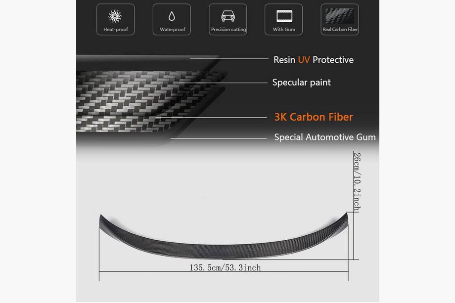 BMW X6 F16 2014-2019 Alerón de maletero Carbono V3 Foto 5