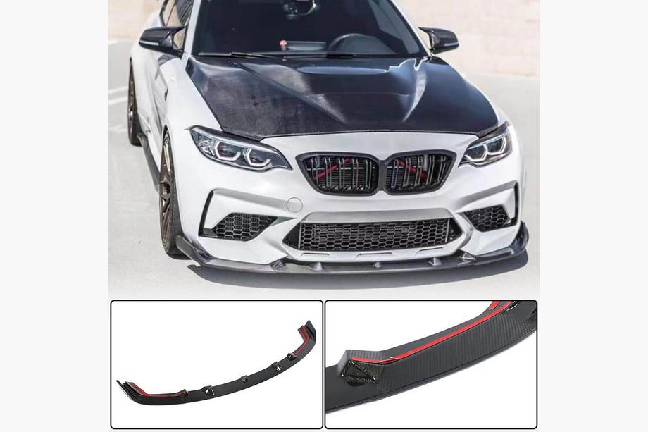 BMW 2 Series F22/F23 2014-2021 Splitter delantero Lip V7 para F87 M2 Competition, Carbono Foto 2