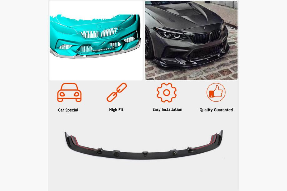 BMW 2 Series F22/F23 2014-2021 Splitter delantero Lip V7 para F87 M2 Competition, Carbono Foto 3