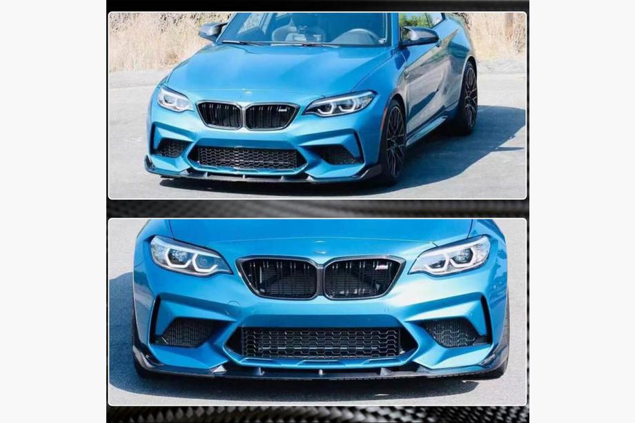 BMW 2 Series F22/F23 2014-2021 Splitter delantero Lip V7 para F87 M2 Competition, Carbono Foto 5