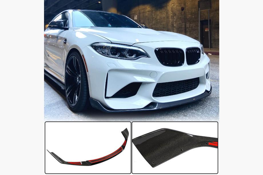 BMW 2 Series F22/F23 2014-2021 Splitter delantero Lip V4 para F87 M2 Competition, Carbono Foto 1