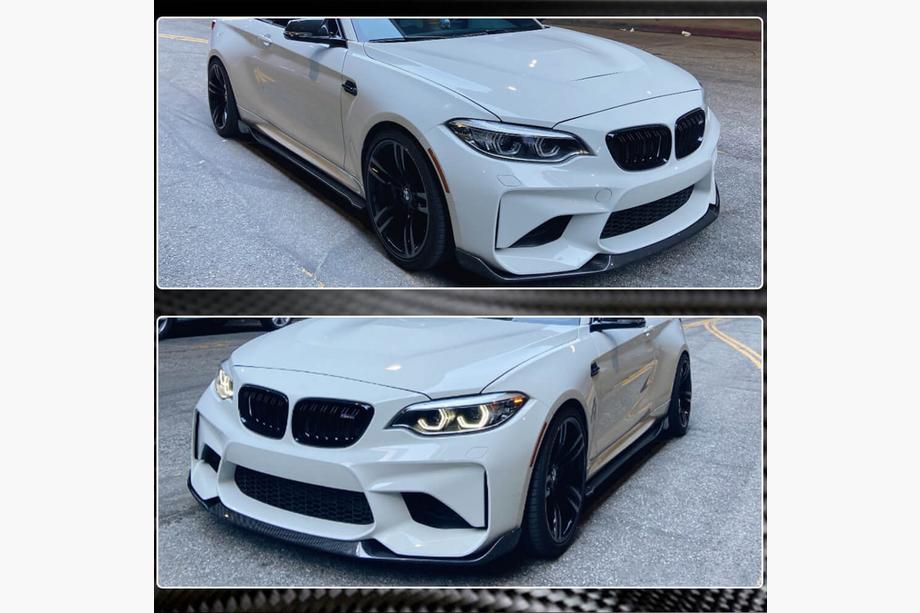 BMW 2 Series F22/F23 2014-2021 Splitter delantero Lip V4 para F87 M2 Competition, Carbono Foto 4