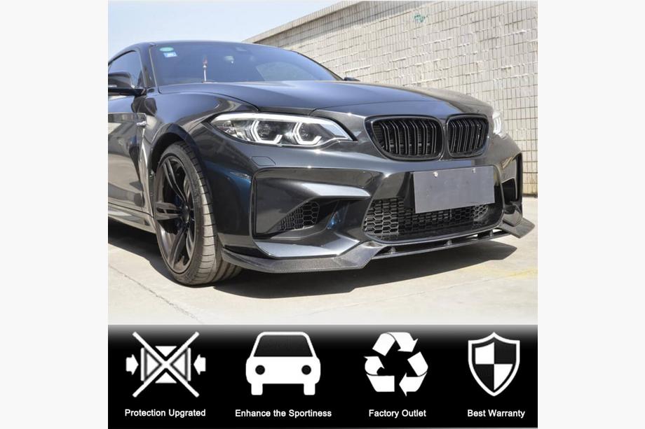 BMW 2 Series F22/F23 2014-2021 Lip delantero V2 para F87 M2, Carbono Foto 3