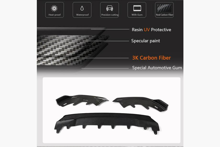 BMW 2 Series G42 2021- Lip delantero parachoques (para M-Sport, Carbono) Foto 3