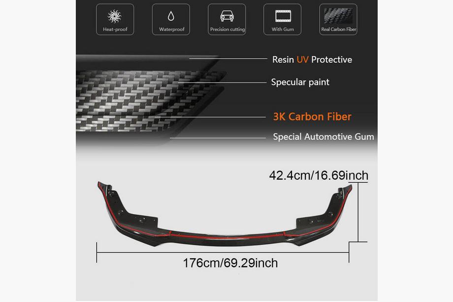 BMW 3 Series G20/G21 2018- Lip delantero V3 para M-Sport 2018-2022, Carbono Foto 7