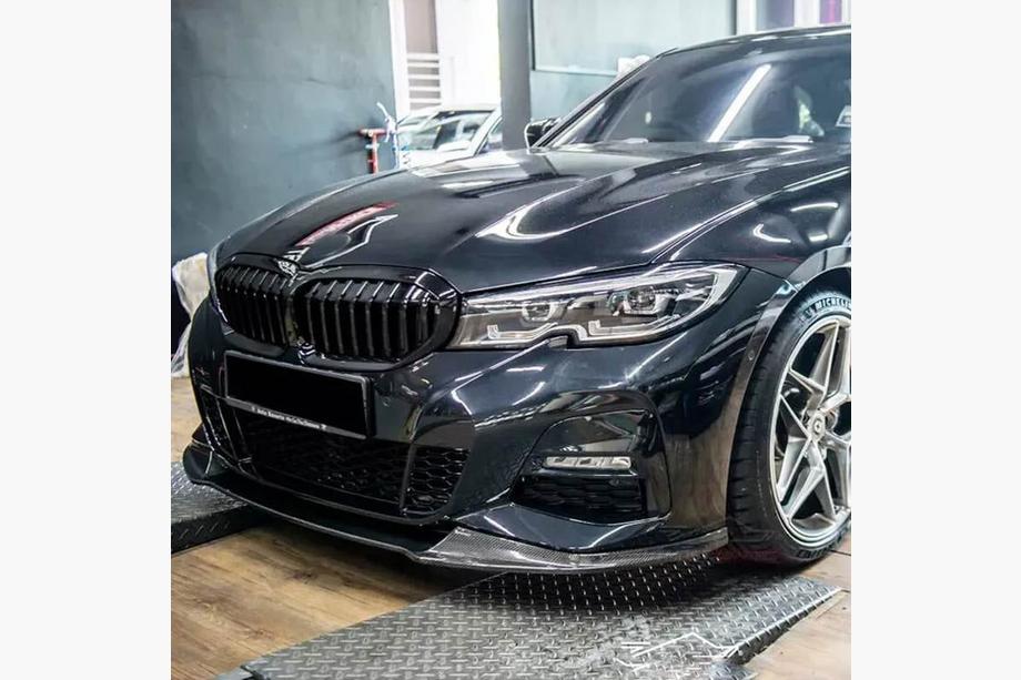 BMW 3 Series G20/G21 2018- Labio delantero parachoques V5 (para M-Sport 2018-2022, Carbono) Foto 3