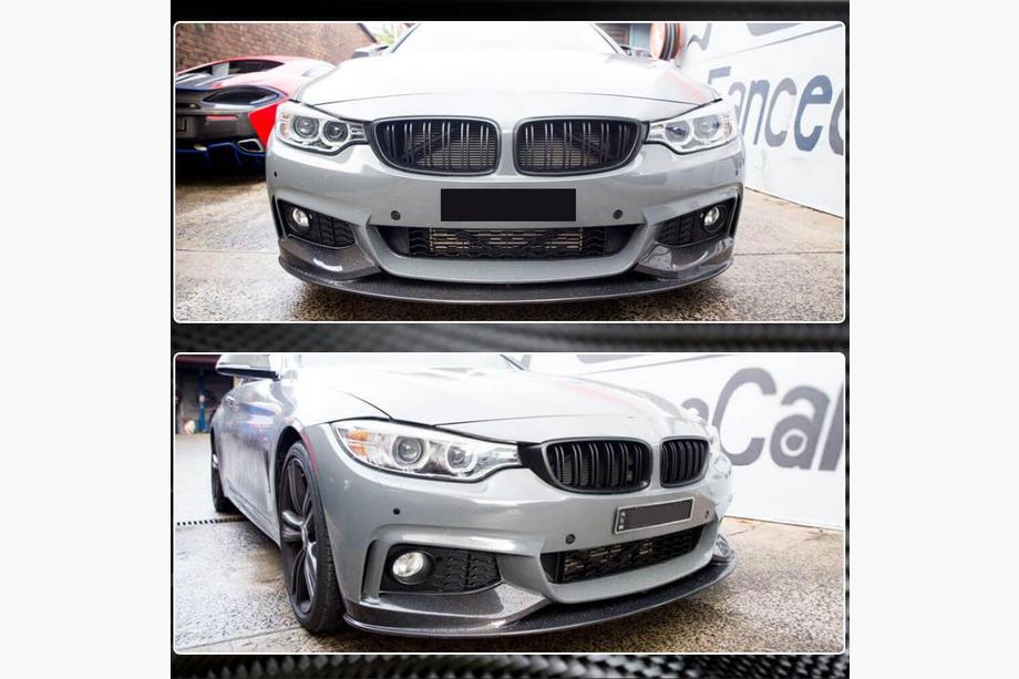 BMW 4 Series F32/F33/F36 2012-2020 Lip delantero V3 para M-Sport, Carbono Foto 4