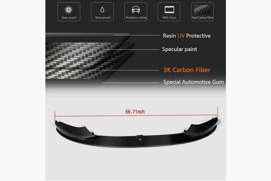BMW 4 Series F32/F33/F36 2012-2020 Lip delantero V3 para M-Sport, Carbono Foto 5