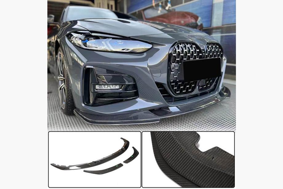 BMW 4 Series G22/23/26 2020- Labio delantero parachoques V3 (para G22/G23 M-Sport, Carbono) Foto 1