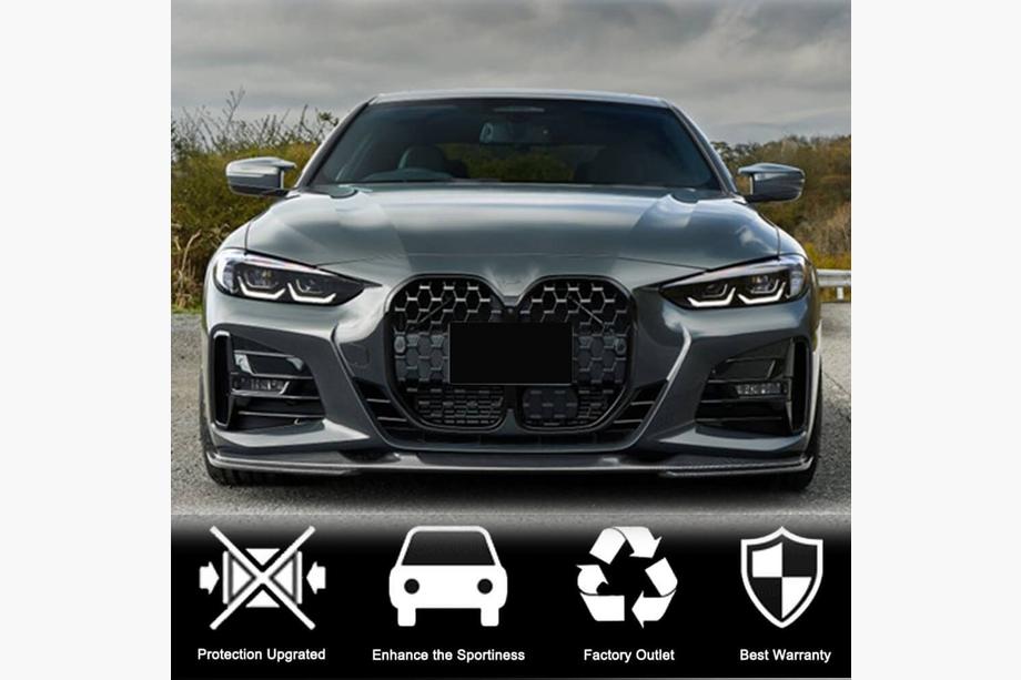 BMW 4 Series G22/23/26 2020- Labio delantero parachoques V3 (para G22/G23 M-Sport, Carbono) Foto 3