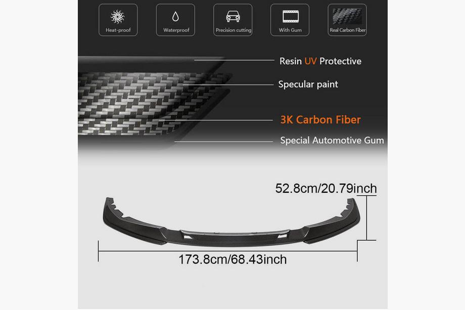 BMW 4 Series G22/23/26 2020- Labio delantero parachoques V3 (para G22/G23 M-Sport, Carbono) Foto 6