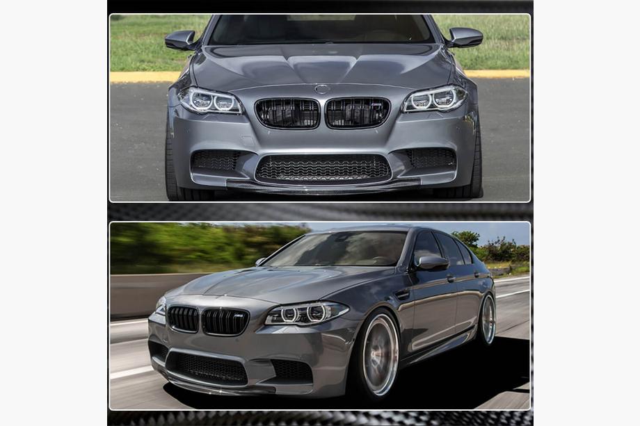 BMW 5 Series F10/F11 2010–2016 Lip Frontal V4 para F10 M5 Carbono Foto 4