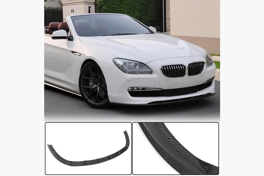 BMW 6 Series F12/F13/F06 2011-2018 Labio delantero para parachoques (para Base 2011-2014, Carbono) Foto 1