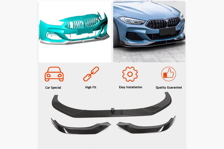 BMW 8 Series G14/G15/G16 2018- Labio delantero parachoques V1 (para M-Sport, Carbono) Foto 2