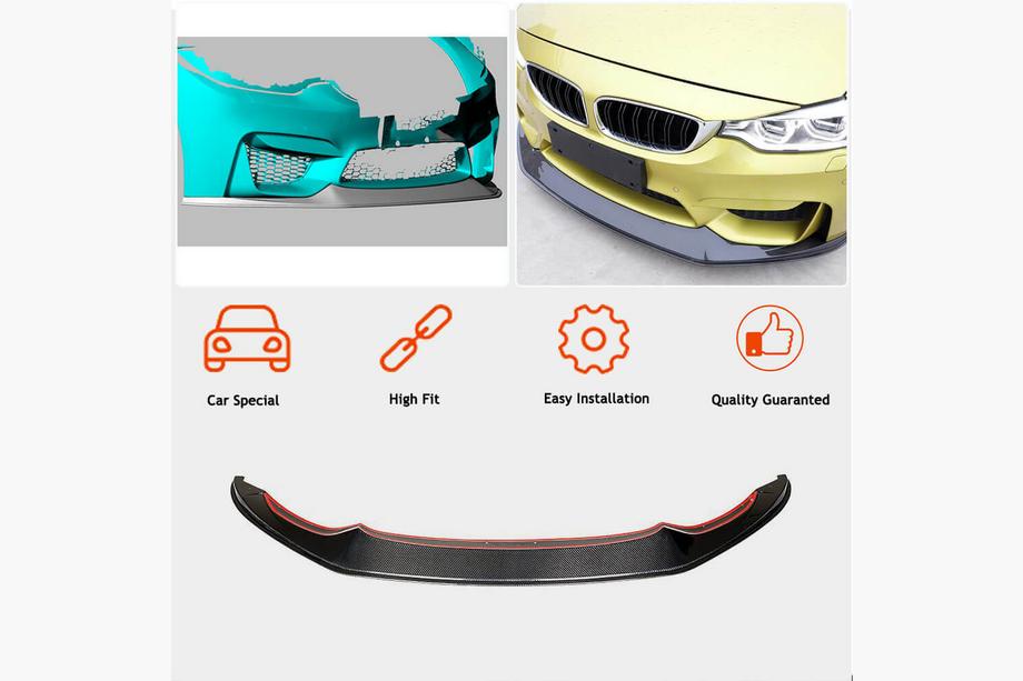 BMW 4 Series F32/F33/F36 2012-2020 Labio delantero V7 para parachoques (para F82/F83, Carbono) Foto 2