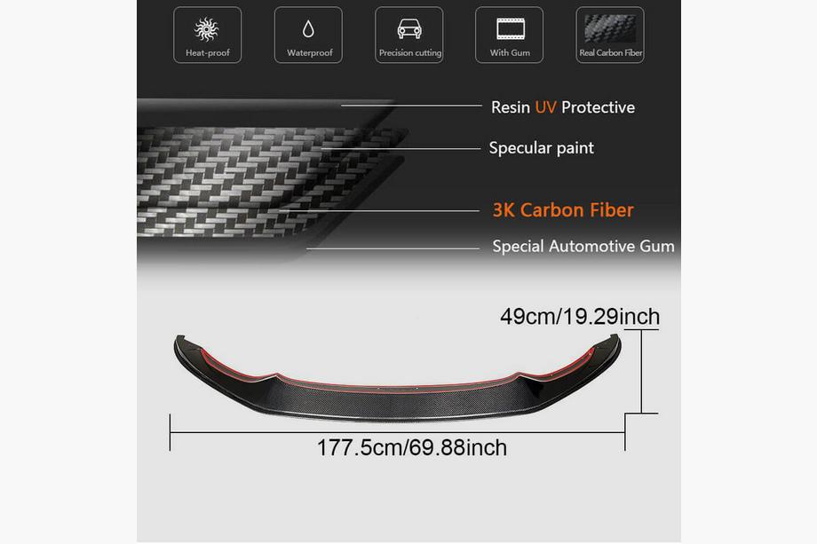BMW 4 Series F32/F33/F36 2012-2020 Labio delantero V7 para parachoques (para F82/F83, Carbono) Foto 6