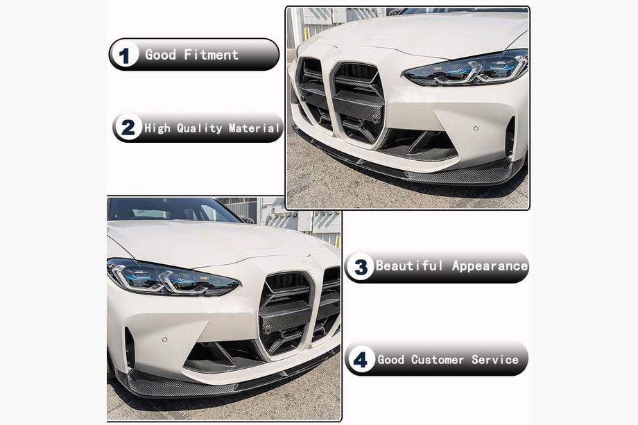 BMW 4 Series G22/23/26 2020- Labio Delantero V5 para G82/G83, Carbono Foto 3