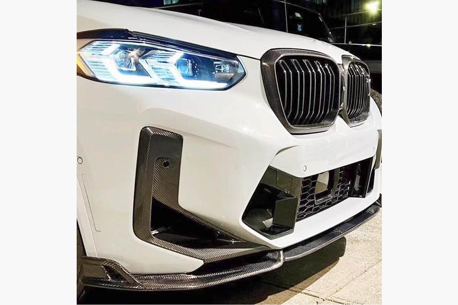 BMW X4 G02 2018- Labio delantero para parachoques (para F98 2022-2025, Carbono) Foto 1