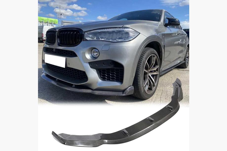 BMW X6 F16 2014-2019 Labio Frontal Lip V3 para F86, Carbono Foto 1