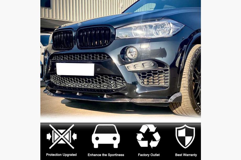 BMW X6 F16 2014-2019 Labio Frontal Lip V3 para F86, Carbono Foto 4