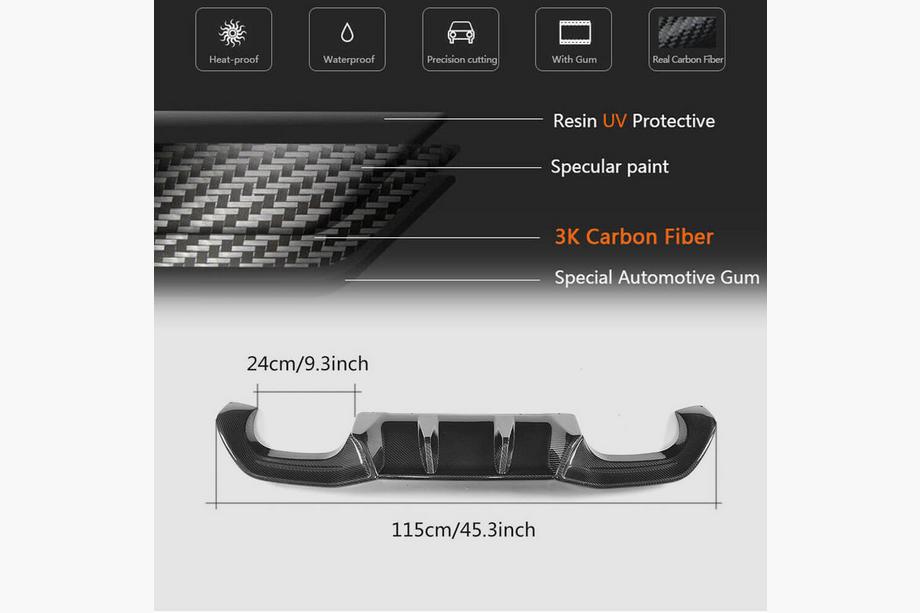 BMW 2 Series F22/F23 2014-2021 Difusor Trasero V6 (para F87 M2/M2C, Carbono) Foto 6