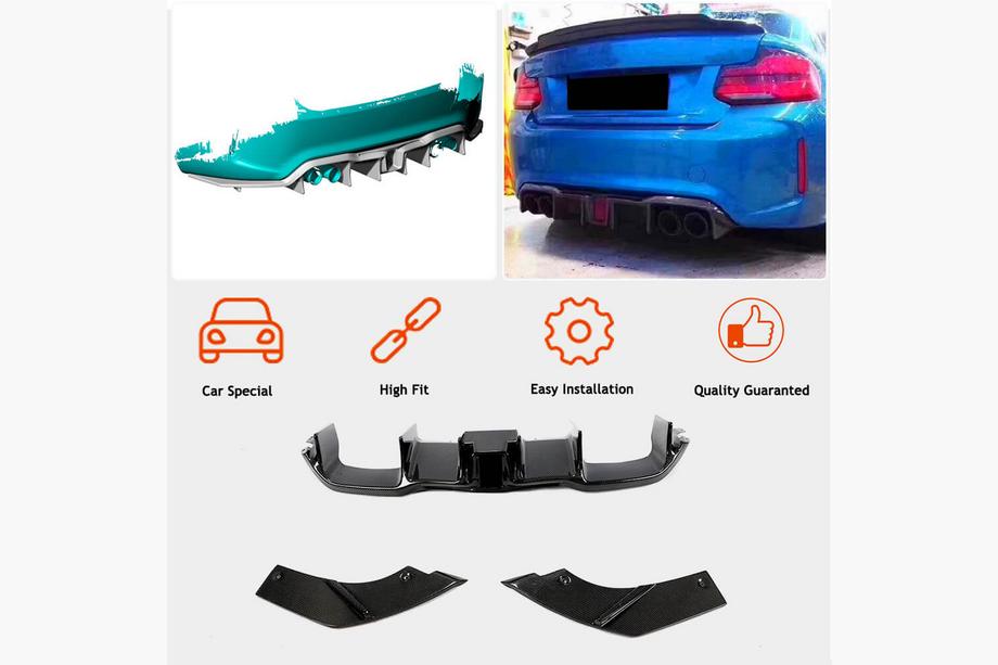 BMW 2 Series F22/F23 2014-2021 Difusor Trasero V8 (para F87 M2/M2C, Carbono) Foto 2
