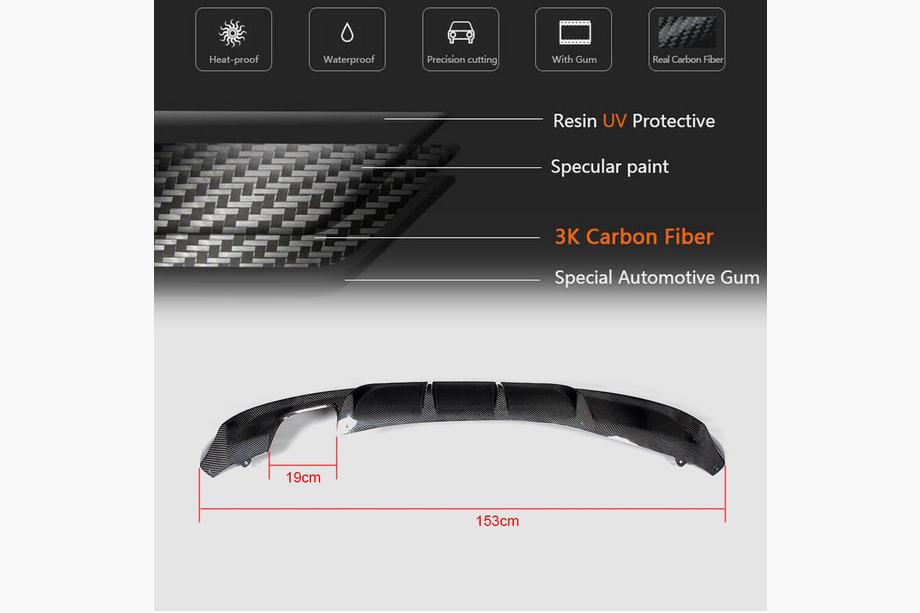 BMW 3 Series F34 2013–2020 Difusor Trasero V1 para F34 M-Sport, Carbono Foto 6