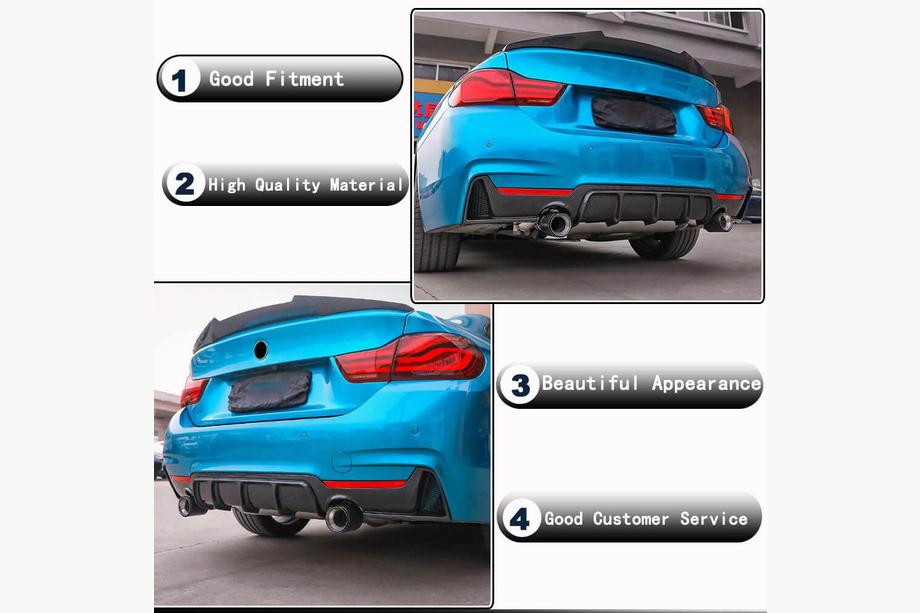 BMW 4 Series F32/F33/F36 2012-2020 Difusor Trasero V3 (para M-Sport, Carbono) Foto 3