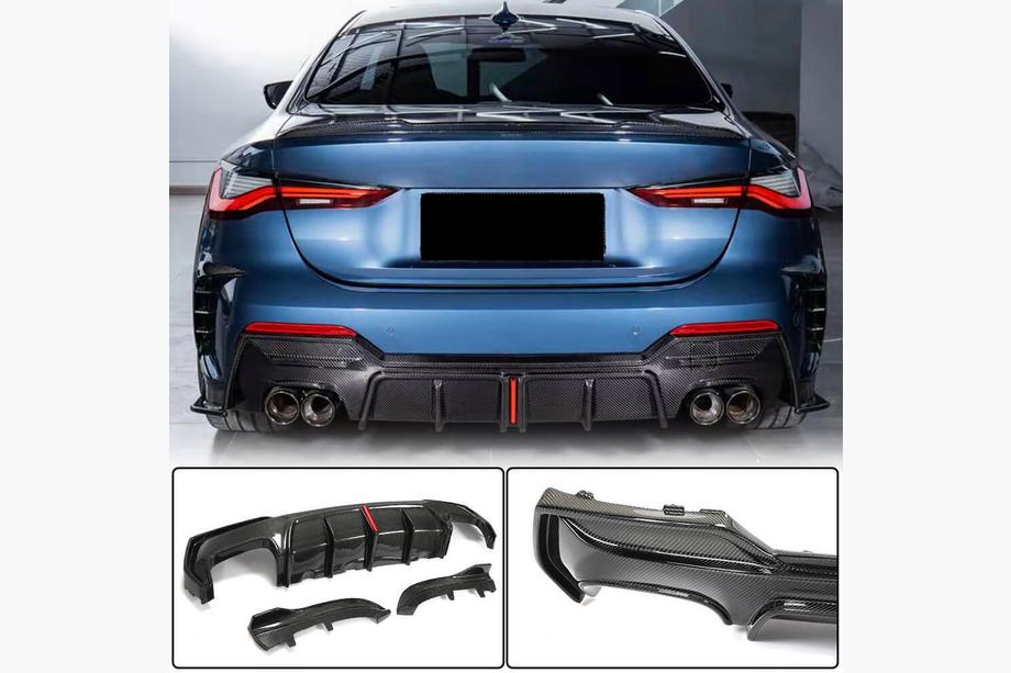 BMW 4 Series G22/23/26 2020- Difusor de Parachoques Trasero FRP V4 (M-Sport) Foto 1