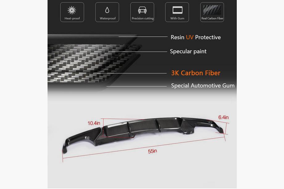 BMW 5 Series F10/F11 2010–2016 Difusor de Parachoques Trasero Carbono V5 (M-Sport) Foto 5