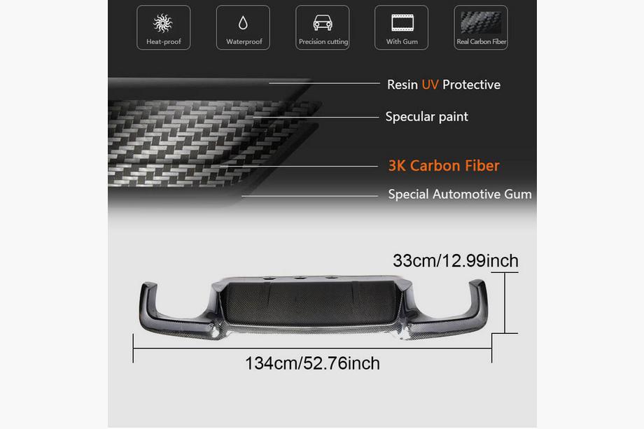 BMW 5 Series F10/F11 2010–2016 Difusor de Parachoques Trasero Carbono V4 (para M5) Foto 5