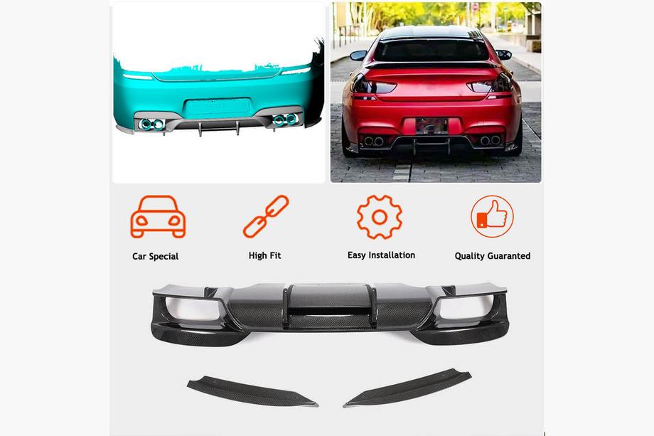BMW 6 Series F12/F13/F06 2011-2018 Difusor de Parachoques Trasero FRP V6 (para M6) Foto 2