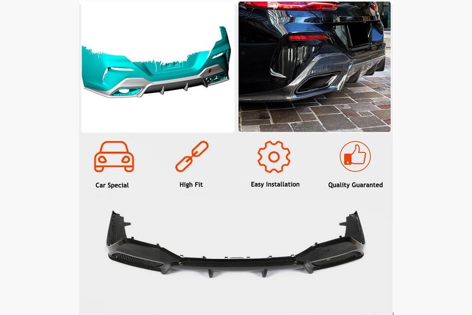 BMW 8 Series G14/G15/G16 2018- Difusor Trasero V2 (para G16 M-Sport, Carbono) Foto 2