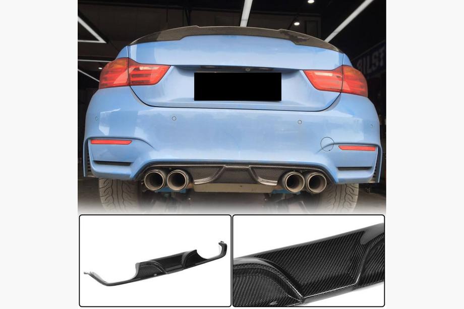 BMW 3 Series F30/F31 2012-2019 Difusor de Parachoques Trasero V7 (para F80, Carbono) Foto 1