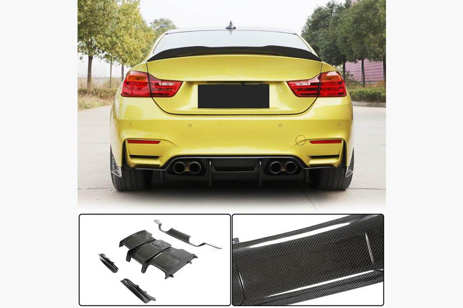 BMW 4 Series F32/F33/F36 2012-2020 Difusor Trasero de Parachoques V1 para F82/F83, Carbono Foto 1