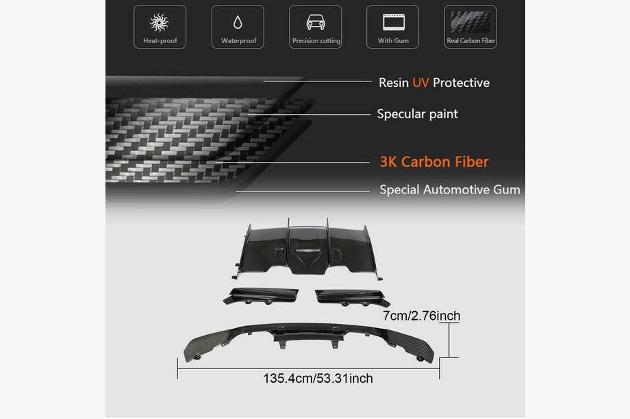 BMW 4 Series F32/F33/F36 2012-2020 Difusor Trasero de Parachoques V1 para F82/F83, Carbono Foto 5