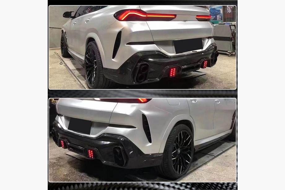 BMW X6 G06 2019–2027 Difusor de paragolpes trasero V1 (para M-Sport, 2018-2022, carbono) Foto 5