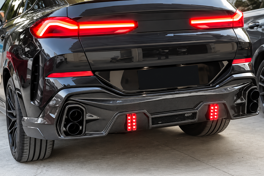 BMW X6 G06 2019–2027 Difusor de paragolpes trasero V1 (para M-Sport, 2018-2022, carbono) Foto 3