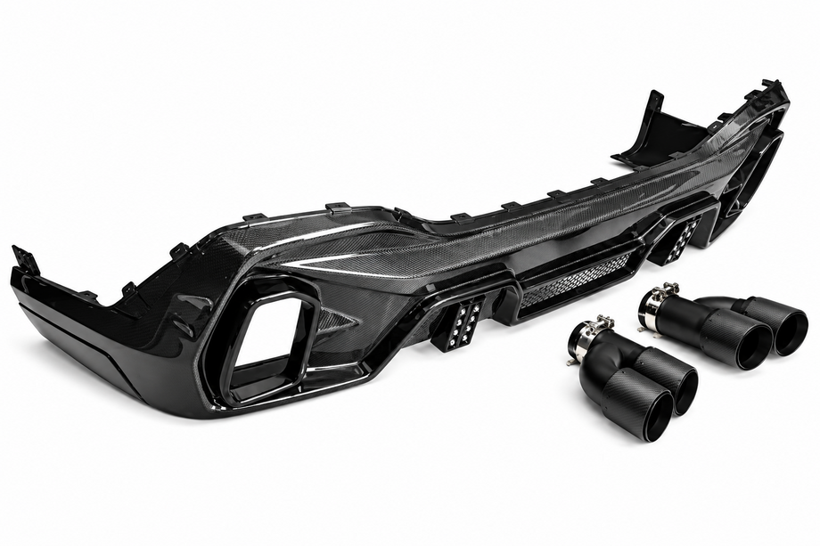 BMW X6 G06 2019–2027 Difusor de paragolpes trasero V1 (para M-Sport, 2018-2022, carbono) Foto 4