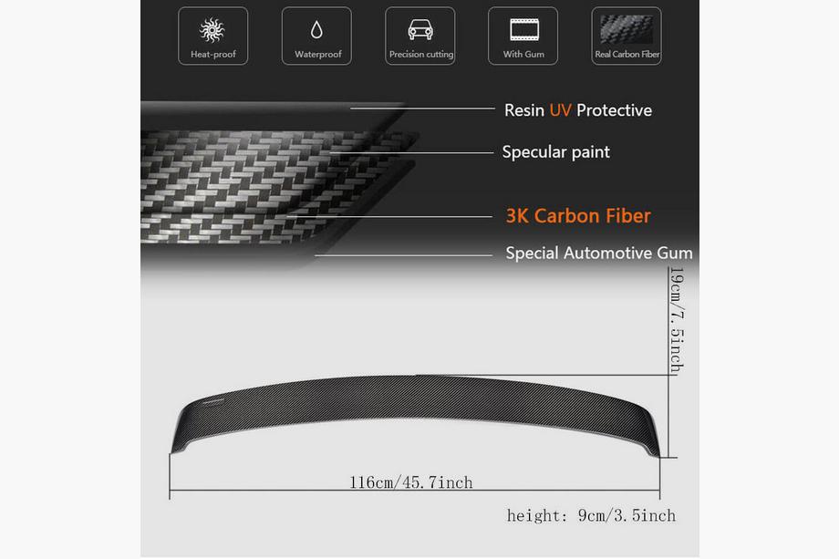 BMW 5 Series F10/F11 2010–2016 Visera Alerón Trasero V2 (para F10, Carbono) Foto 5