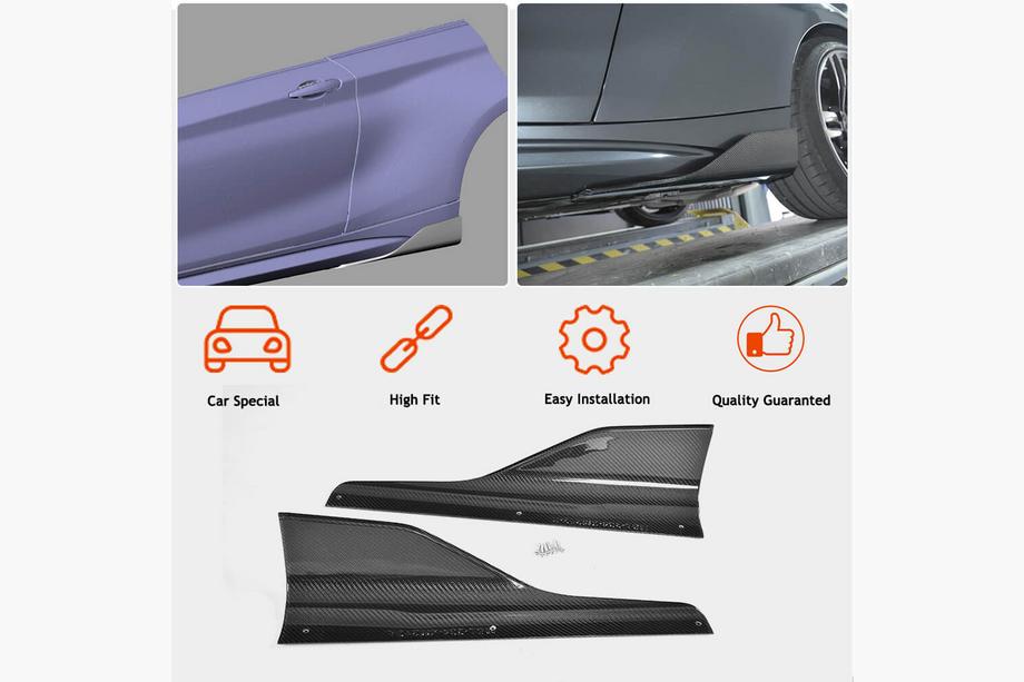 BMW 2 Series F22/F23 2014-2021 Extensiones de faldones laterales V3 (para F87, Carbono) Foto 2