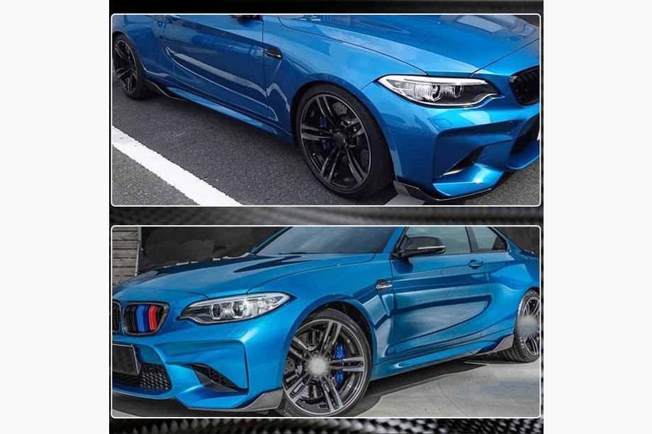 BMW 2 Series F22/F23 2014-2021 Extensiones de faldones laterales V3 (para F87, Carbono) Foto 5