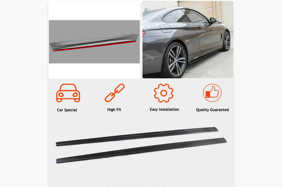 BMW 4 Series F32/F33/F36 2012-2020 Extensiones de faldones laterales V2 (para F32/F33 M-Sport, Carbono) Foto 2