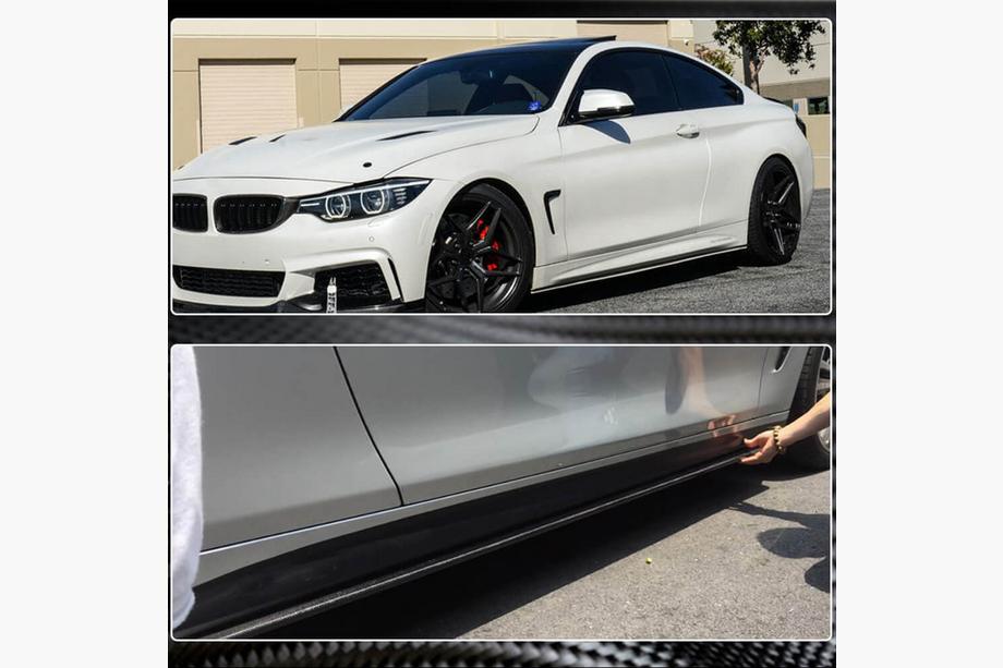 BMW 4 Series F32/F33/F36 2012-2020 Extensiones de faldones laterales V2 (para F32/F33 M-Sport, Carbono) Foto 4