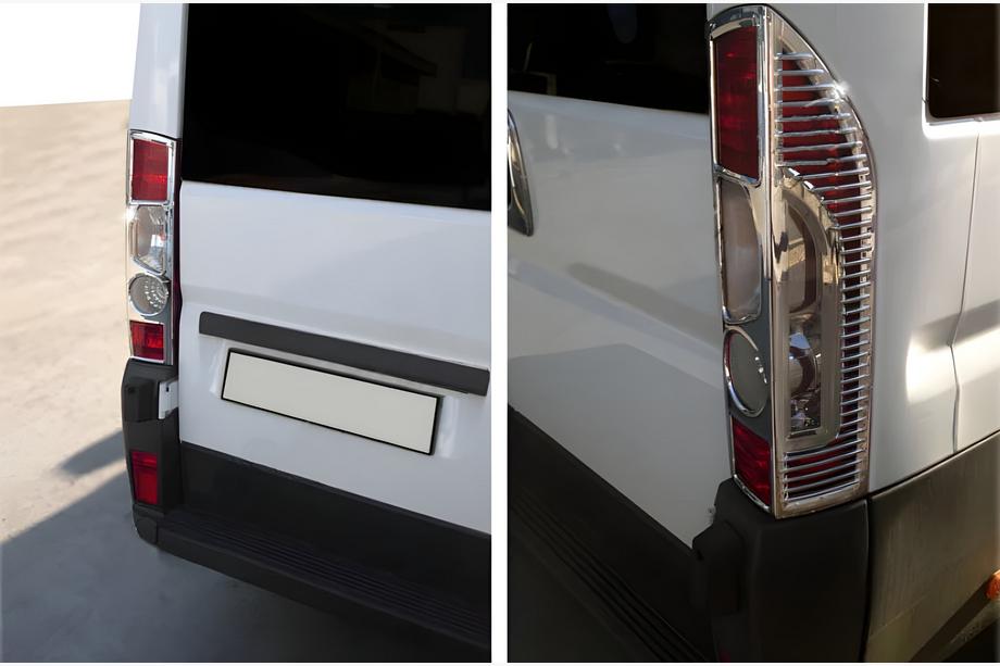 Citroen Jumper 2007-2025 Cubiertas de Luces Traseras Cromadas con Curva (2 uds, Plástico) Image